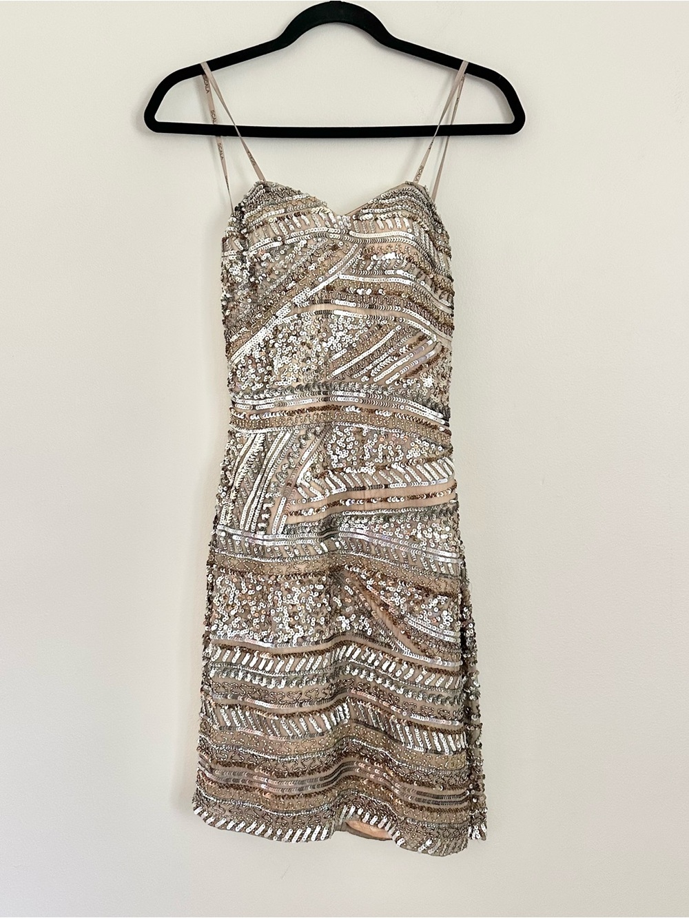 Scala Silk Beaded Sequin Mini Dress Size 0 Prom Homecoming Party Dress Fall